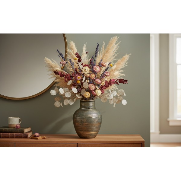 Wazon ceramiczny niebiesko-złoty 32 cm AP171398