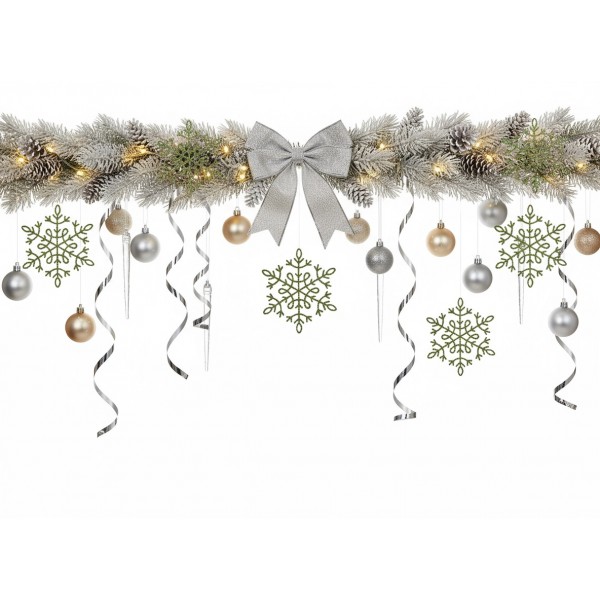 12x Ozdoba świąteczna śnieżynka zielona