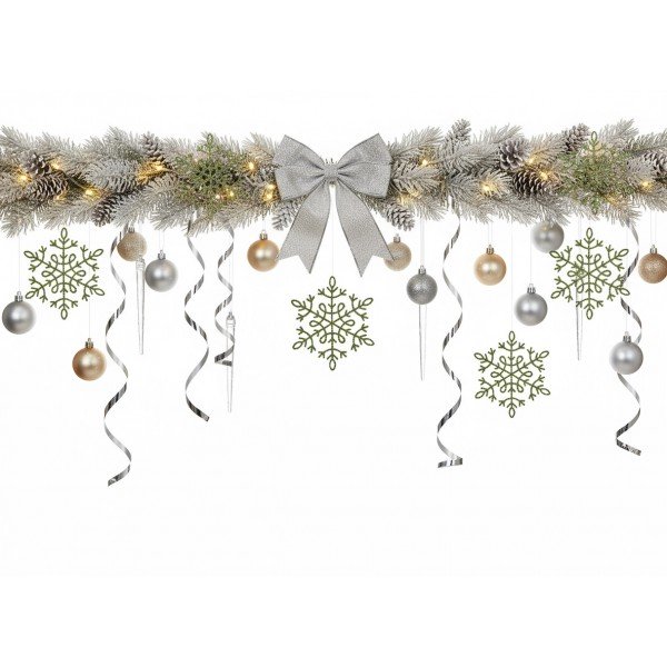 12x Ozdoba świąteczna śnieżynka zielona