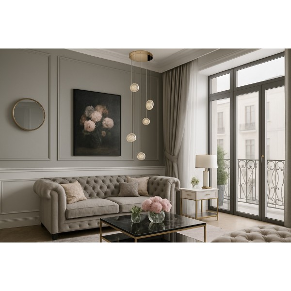 Lampa EUFORIA PENDANT ROUND 5 3-STEP DIMM GOLD-AZ6738