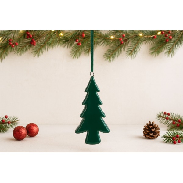 Zawieszka ceramiczna choinka zielona 87108