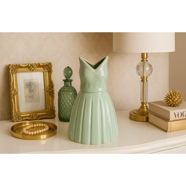 Wazon ceramiczny Sukienka zielona