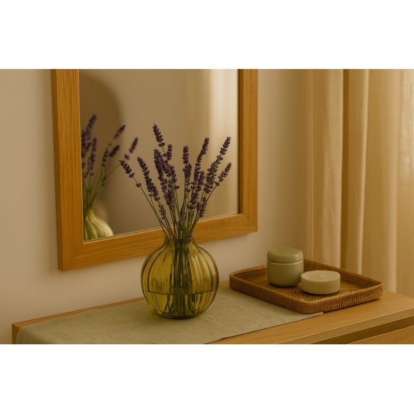 Wazon szklany 15,5 cm optyk oliwka