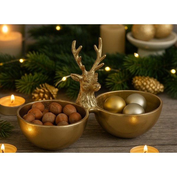 Salaterka podwójna 25x13x20 cm Renifer