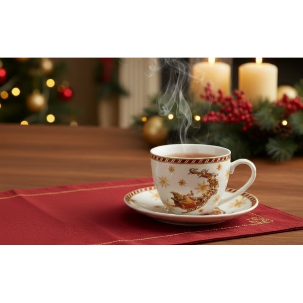 Filiżanka porcelanowa 220 ml + spodek Santa on Sleigh