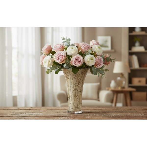 Wazon szklany 28 cm beżowy 2310/SR