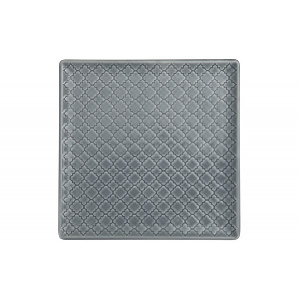 Talerz płytki kwadratowy 20,5cm Marrakesz szaro-niebieski