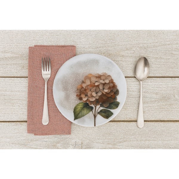 Talerz deserowy 21 cm Hortensja Red 644KJ/9202A