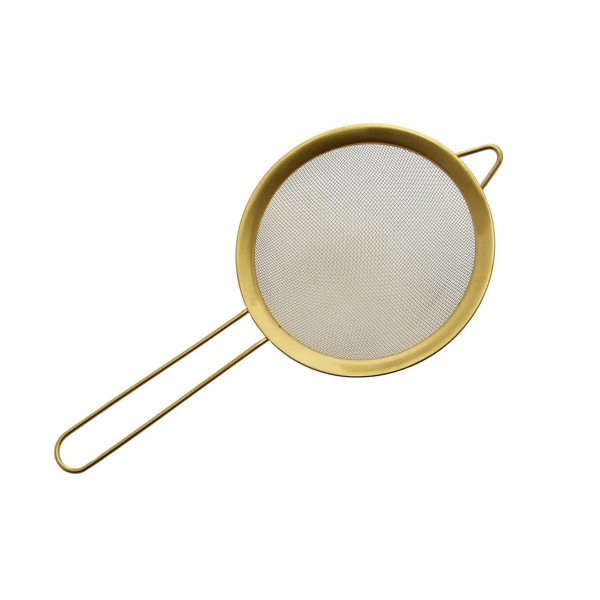 Sitko stalowe 14 cm z rączką złote