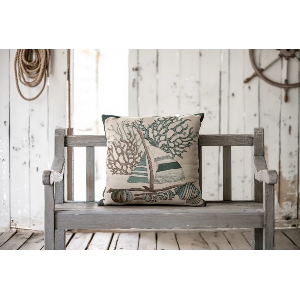 Poszewka dekoracyjna 45x45 cm Statek