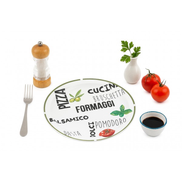 Talerz do pizzy 30,5 cm Zielony brzeg MPL