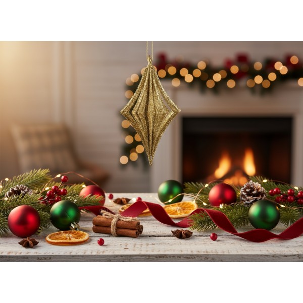 4x Bombka złota bączek