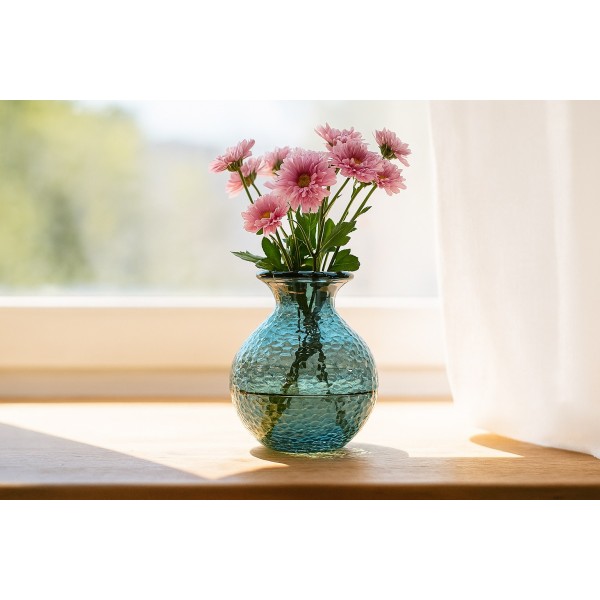 Wazon szklany 33 cm niebieski Paradise San Miguel recykling