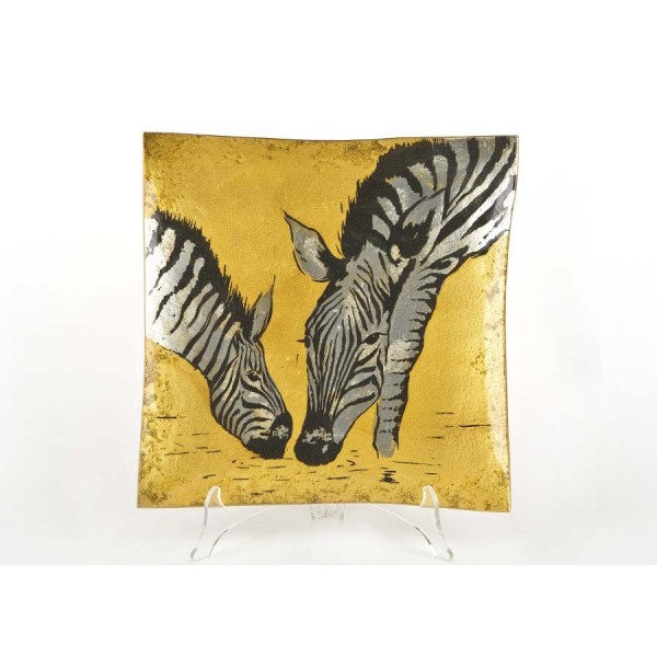 Talerz dekoracyjny 3933A Zebry 30x30 cm