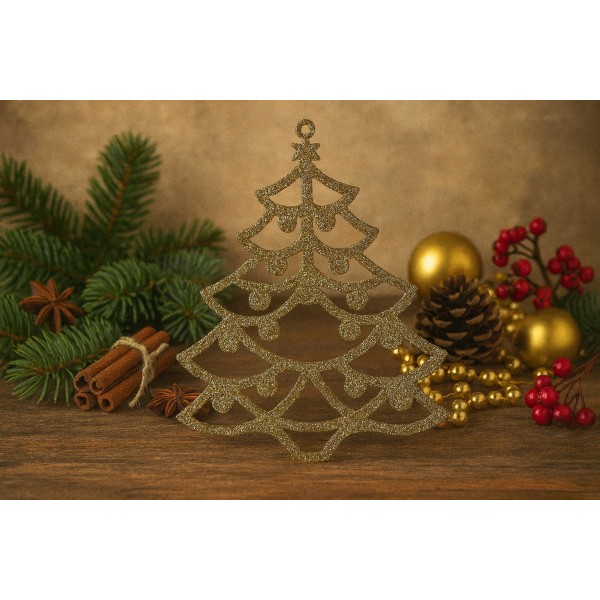 12x Ozdoba świąteczna choinka złota