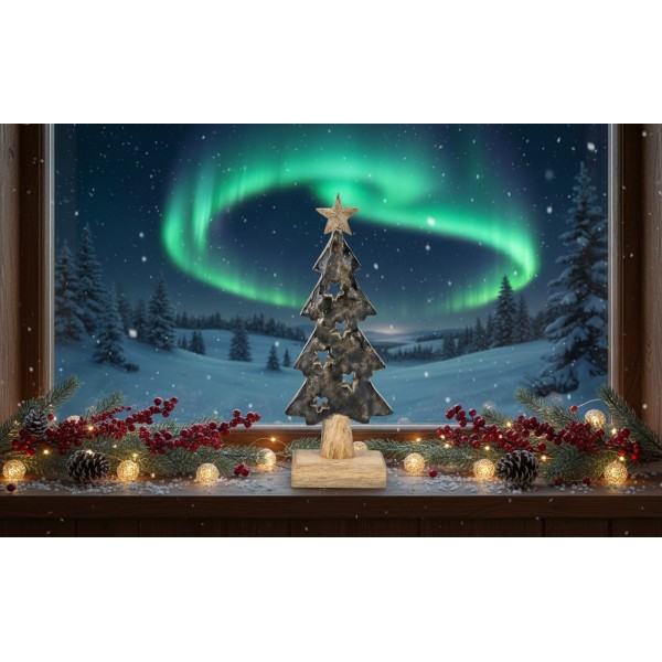 Figurka świąteczna drewniana Choinka 30 cm mała