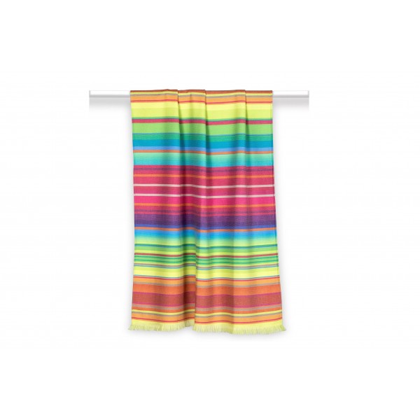 Ręcznik plażowy 90x180 cm Playa z frędzlami 141 C15 paski multicolor