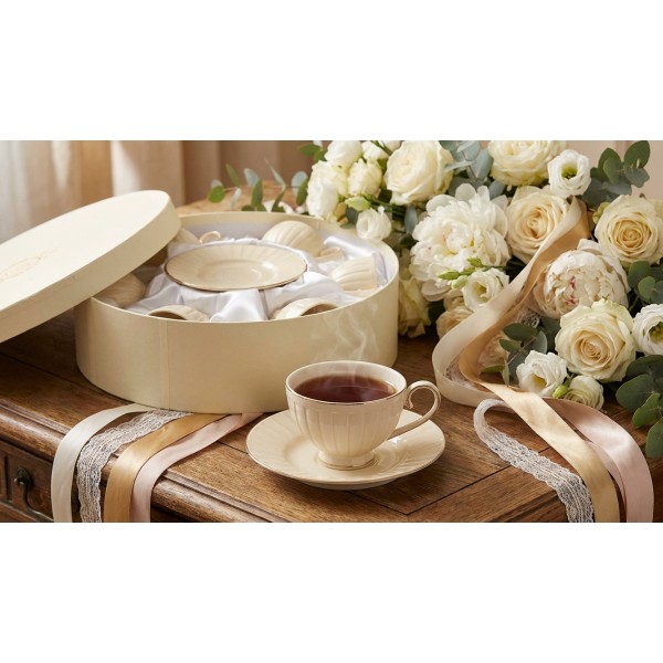 Komplet 6 filiżanek 220 ml + spodki Nina