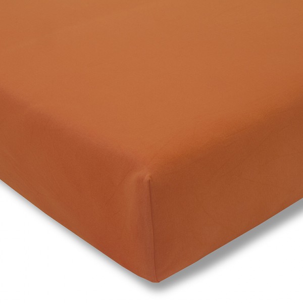 Prześcieradło z gumką jersey 150x200 cm TERRACOTTA feinjersey
