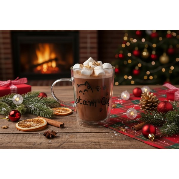 Szklanka termiczna z uchem Love Kotam Cię 350 ml AMBITION