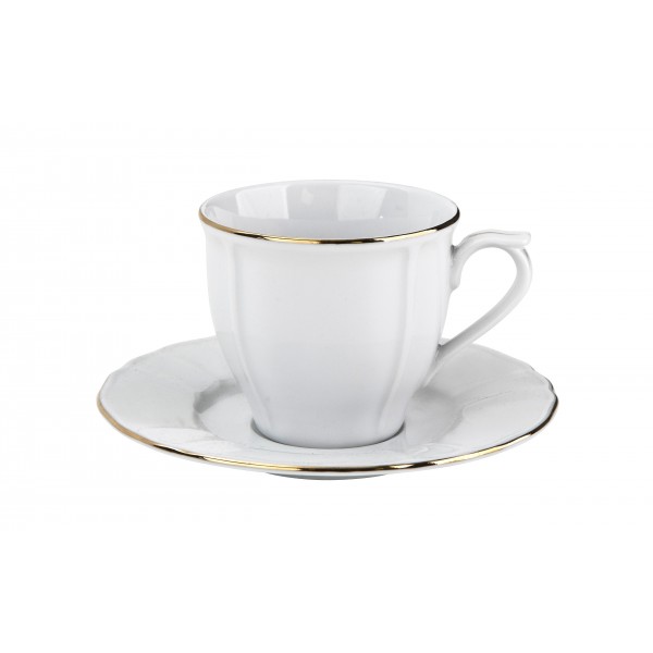 Filiżanka 200 ml + spodek Maria ze złotym paskiem
