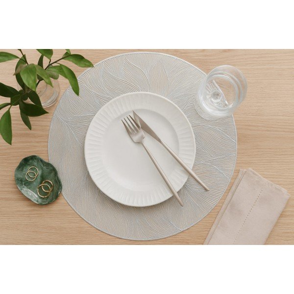 Mata stołowa 38 cm dekoracyjna Glossy srebrna 60252 wz. 2