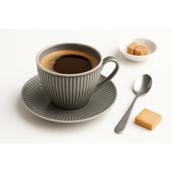 Filiżanka porcelanowa 320 ml + spodek Dalia Szara