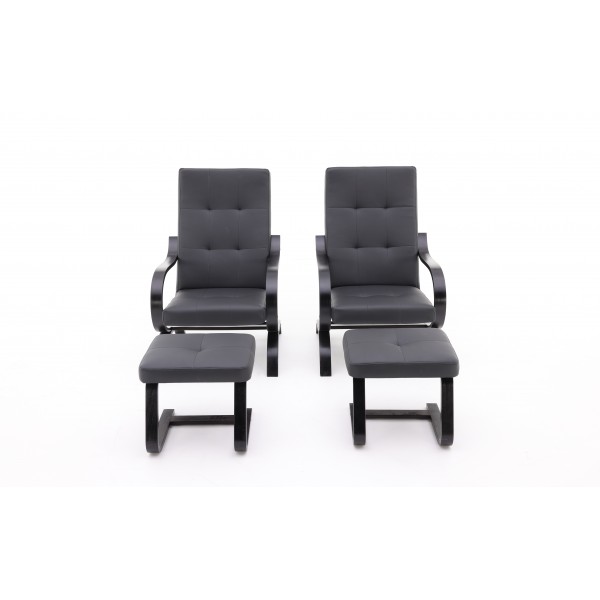 Zestaw 2 foteli i 2 puf 304249