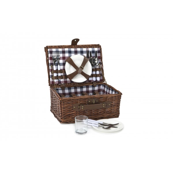 Koszyk piknikowy z wyposażeniem 4 os. brąz 693550