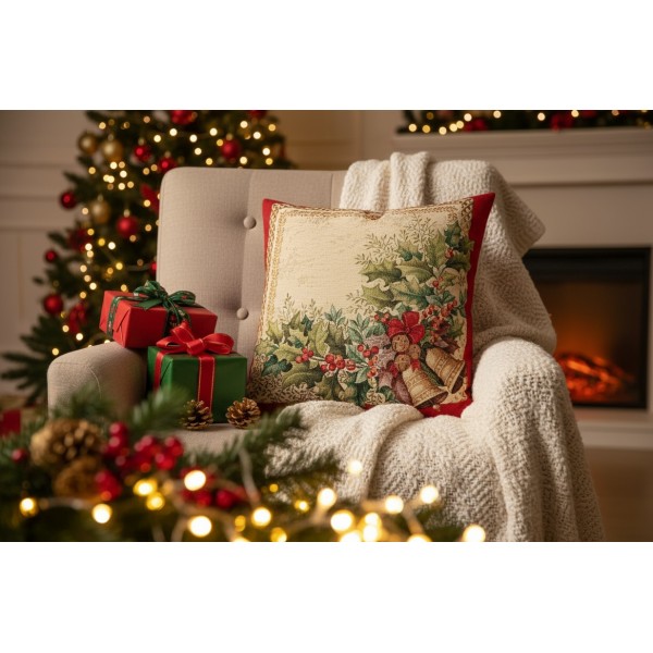 Poszewka dekoracyjna 45x45 cm Stroik z dzwonkiem