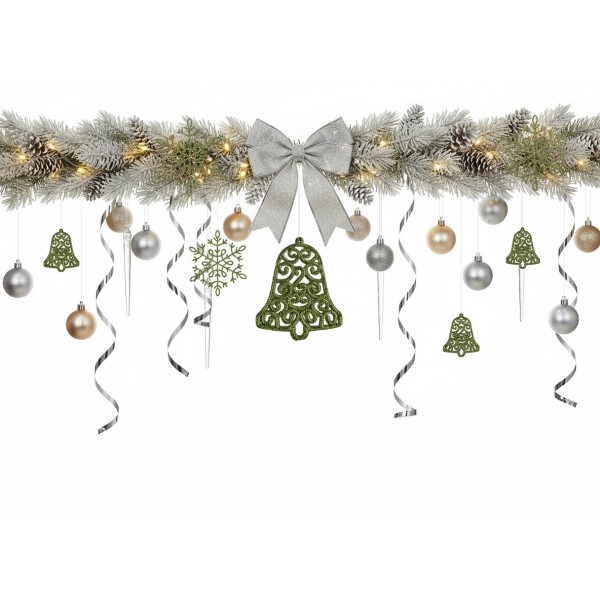 12x Ozdoba świąteczna zielona dzwonek