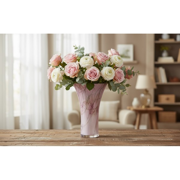 Wazon szklany 28 cm różowy 2310/DB6