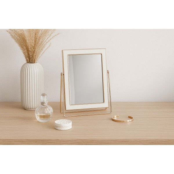 Lusterko 16,5x22 cm złoto - białe 9949