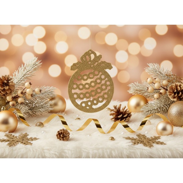 12x Ozdoba świąteczna bombka złota