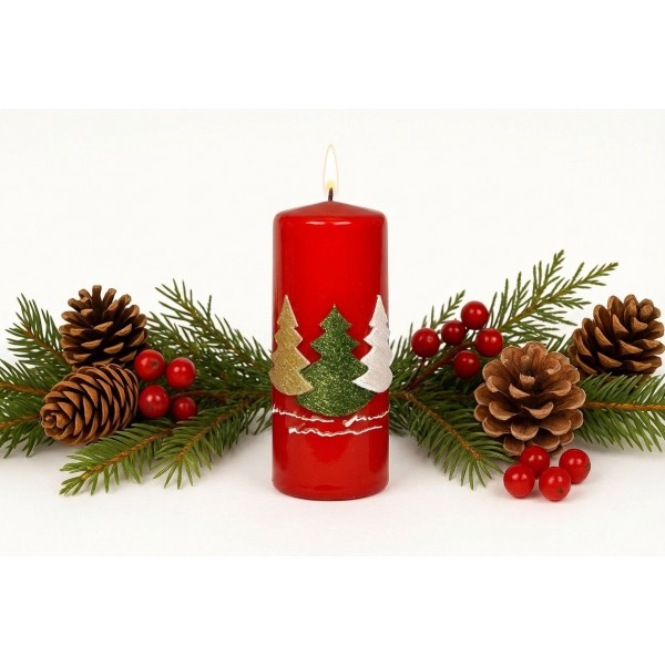 Świeca klubowa 15 cm Trzy choinki