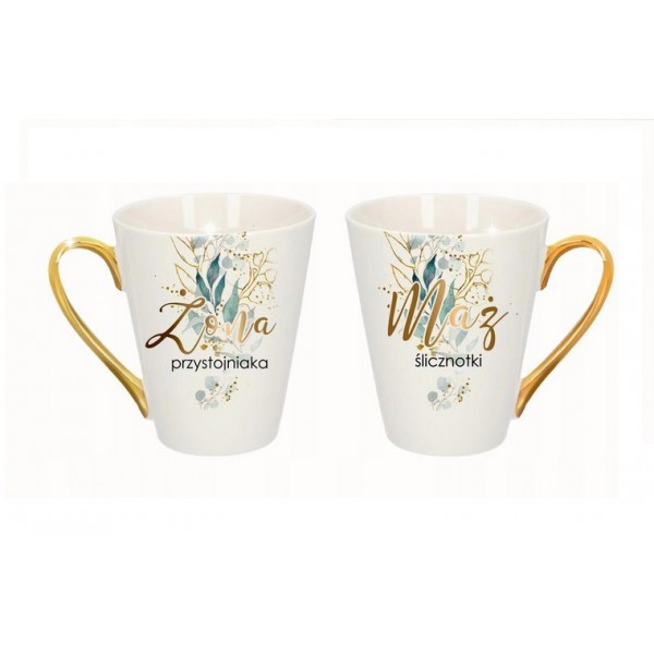 Komplet 2 kubków Mąż Ślicznotki/Żona Przystojniaka