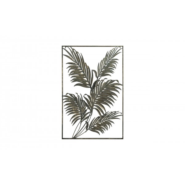 Dekoracja ścienna metalowa liście złoto-zielone 142541