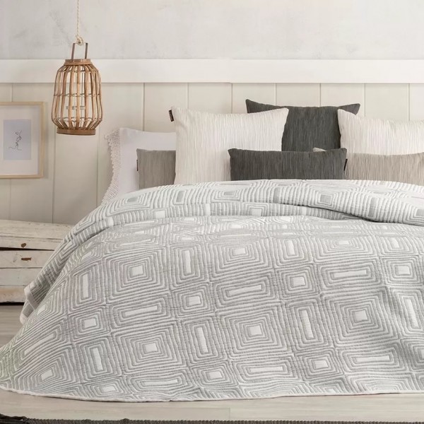 Narzuta Etnia 235x270 cm szara 455 c12