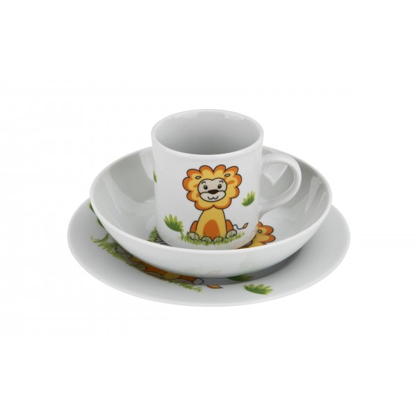 Zestaw naczyń dla dzieci Lew porcelanowy