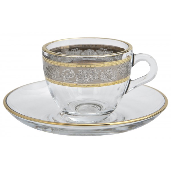 Zestaw 2 filiżanek do espresso 60 ml + spodki White Lady