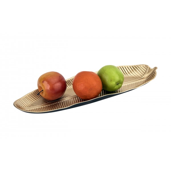 Taca dekoracyna 40x13x3 cm złoty liść