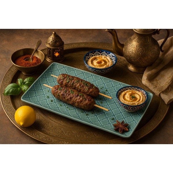 Talerz płytki prostokątny 24x13cm Marrakesz morski