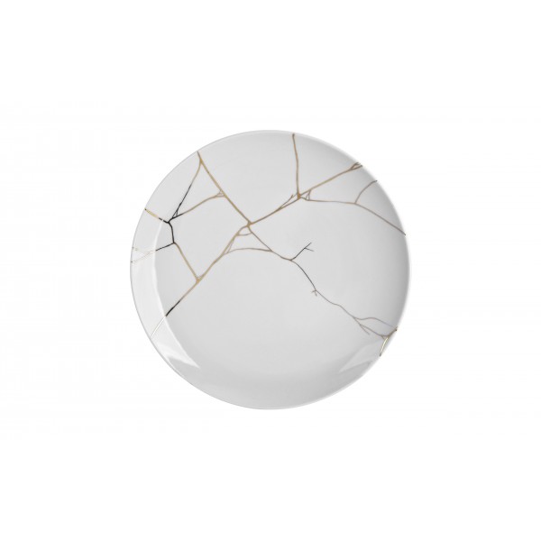 Talerz płytki obiadowy 28cm Tektonika biała