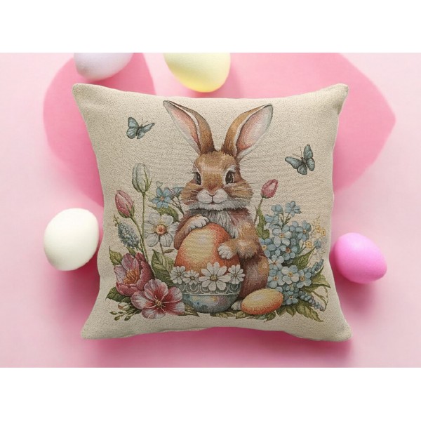 Poszewka dekoracyjna 45x45 cm Królik z jajkiem