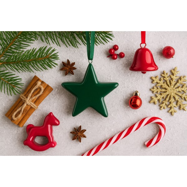 Zawieszka ceramiczna gwiazdka zielona 87221