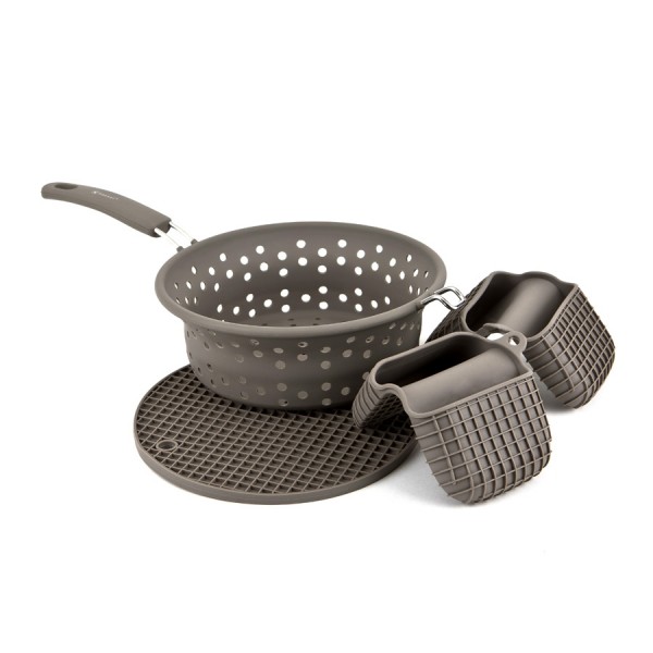 Zestaw silikonowy z durszlakiem 4 el.