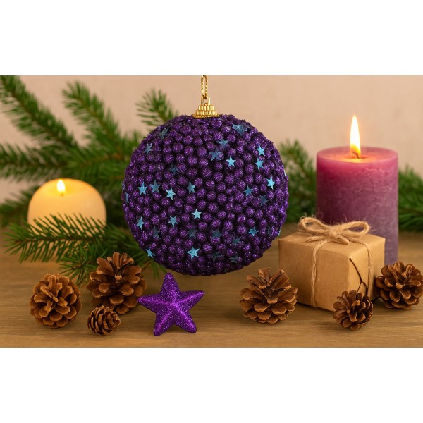 Bombka 10cm (2 szt.) fioletowa