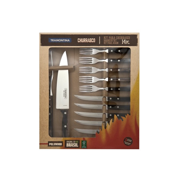 Zestaw sztućców do grilla 14el. Churrasco