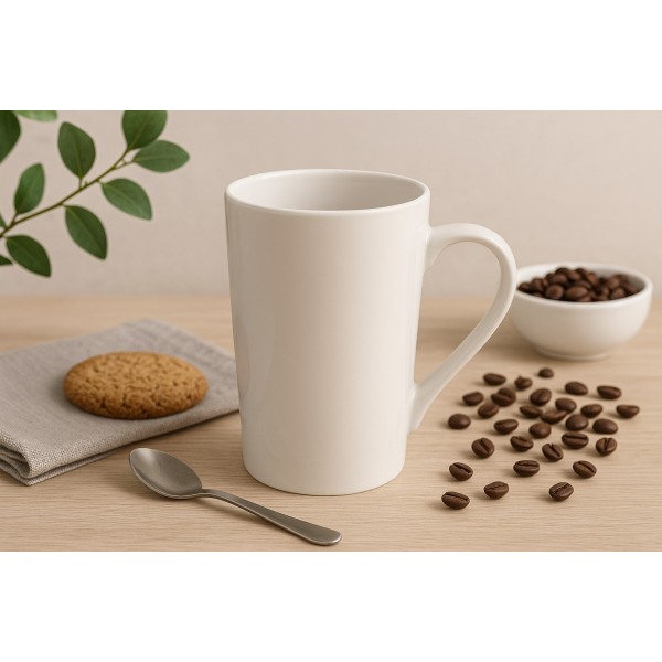 Kubek ceramiczny 400 ml prosty Lily kremowy