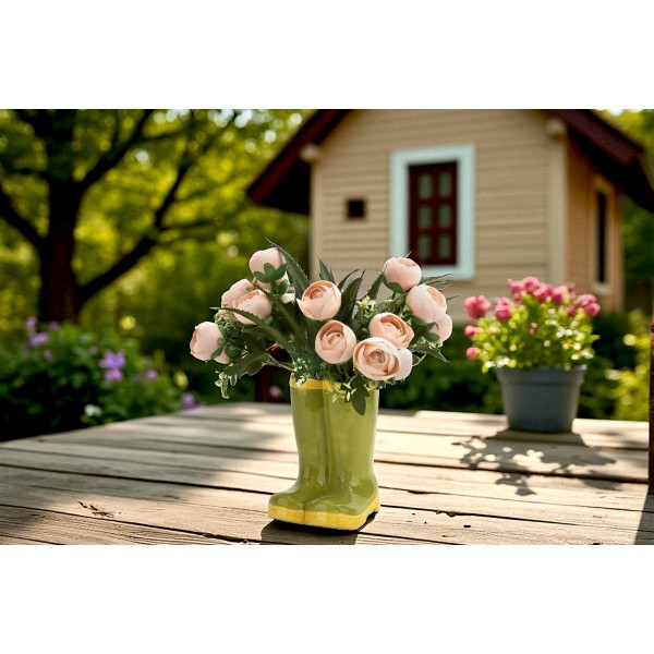 Osłonka ceramiczna Buty zielono-żółte